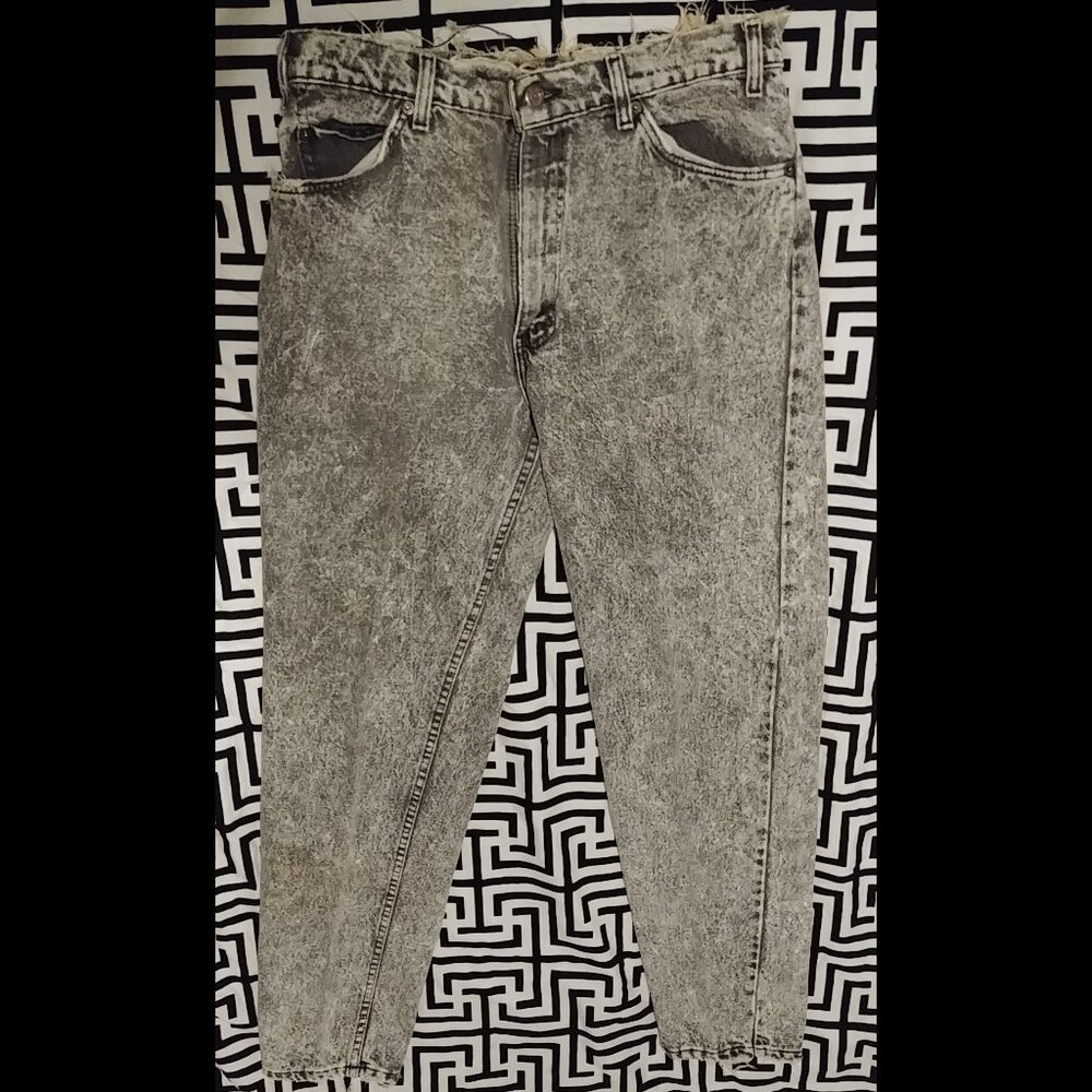Levis Vintage Distressed Mens Black Jeans 34 x 34